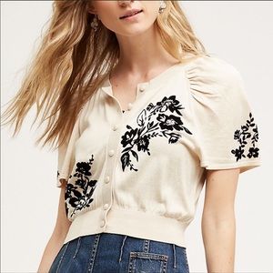 Anthropologie cropped vineyard cardigan